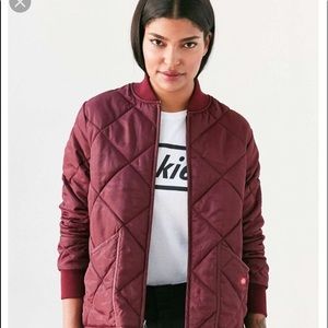 Urban Outfitters Quilted Maroon Bomber